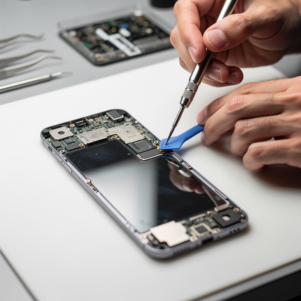 SD Phone Pros technician performing a detailed phone repair process in San Diego