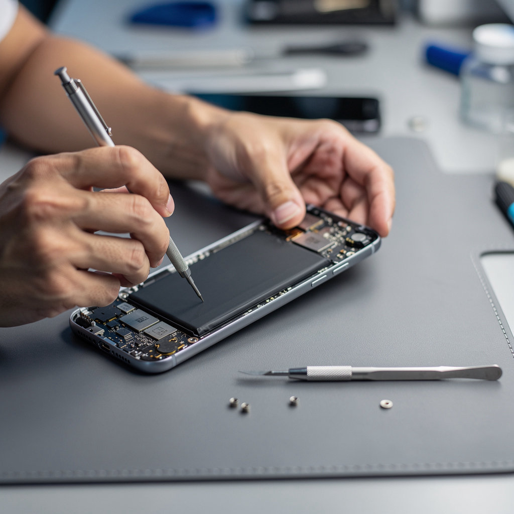 SD Phone Pros technician performing a professional phone screen repair in San Diego